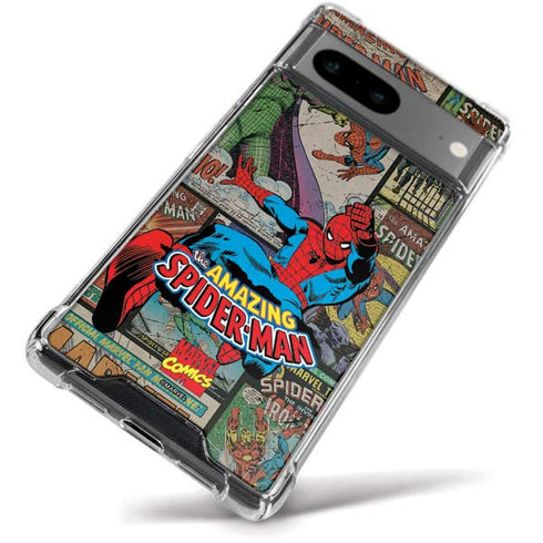 Marvel Classic Comics Amazing Spider-Man Collage Google Pixel 8 Clear Case
